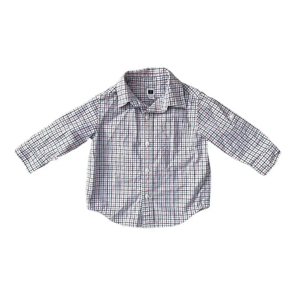 Janie & Jack | Plaid Toddler Button Down (6-12 mos) 💙